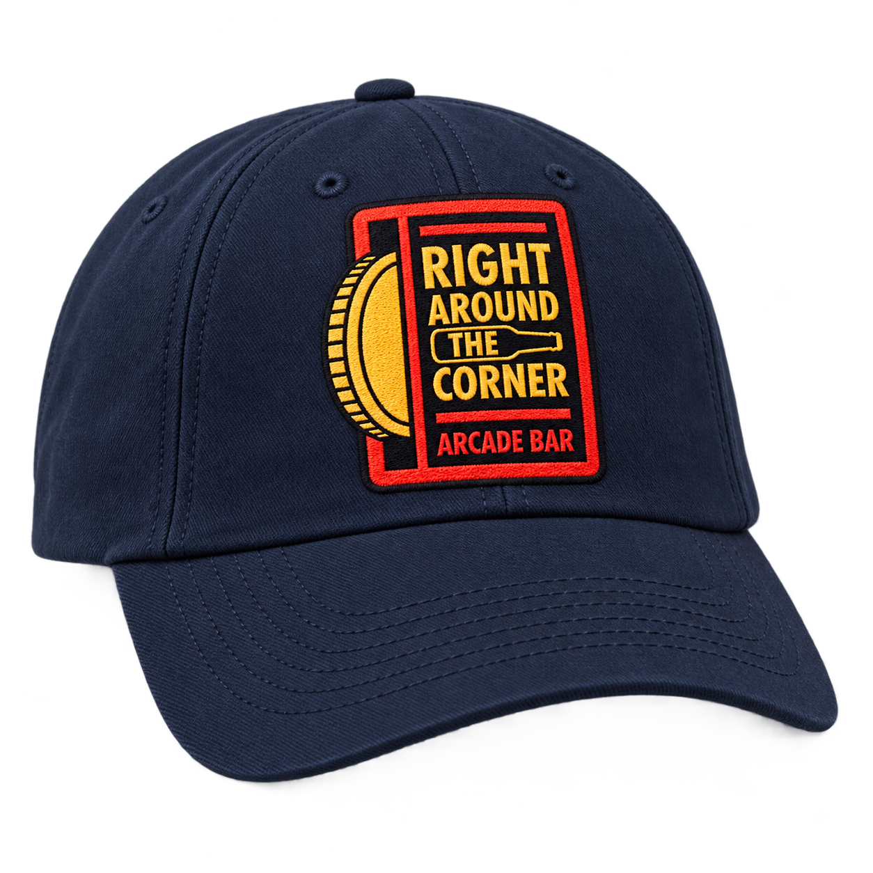 Design preview: Navy baseball cap with a RATC logo patch
